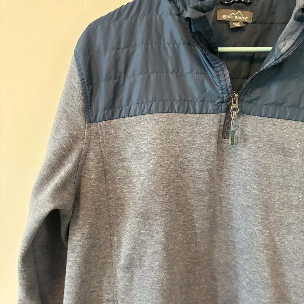 Eddie Bauer Men's Mixed Media 1/4 Zip Pullover